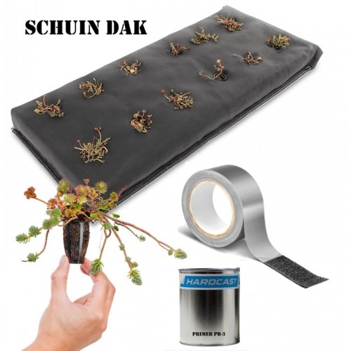 Groendakpockets schuin dak